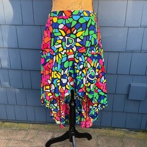 Nanette Lepore Neon Mosaic High-Low Skirt